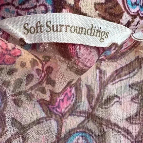 Soft Surroundings Tunic Pergola Floral Embroidered Sheer boho fairy festival M - Picture 4 of 9